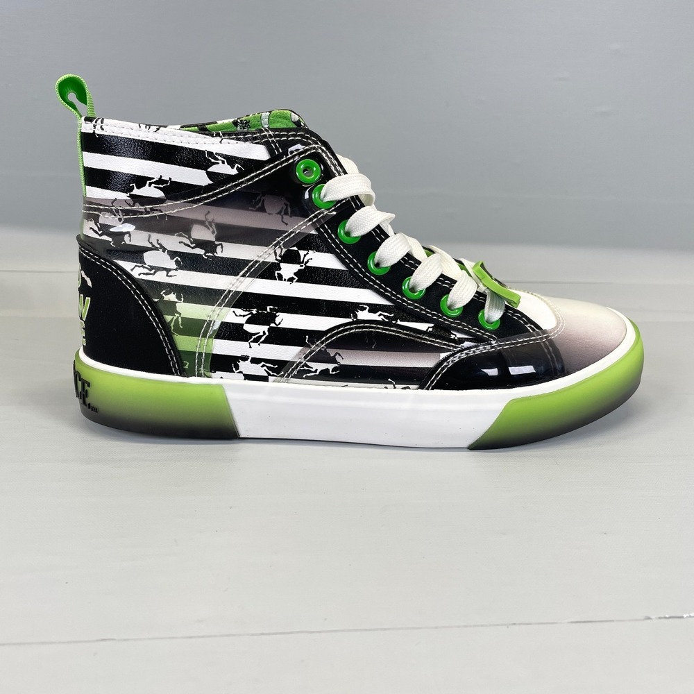 GroundUp Beetlejuice Booties Womens Size 7 Black Green High Top Halloween Shoes